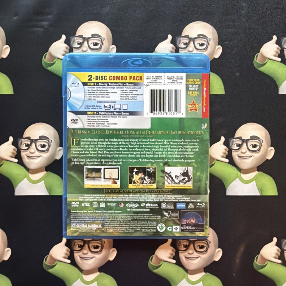 Bambi~Blu-Ray + DVD~Diamond Edition~Disney~GUC~FREE SHIPPING - Image 2 of 4