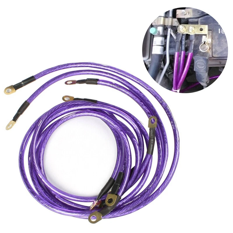 Purple High Performance 5PCS Grounding Wire Cable,Several Installing Parts Trim - Image 3 of 4