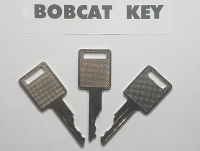 (3) Bobcat Skidsteer Key, fits Case Excavator Heavy Equipment Ignition Key 