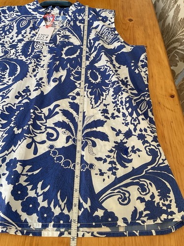 EMILY VAN DEN BERGH Blouse Size 44 Blue Floral - Picture 6 of 9