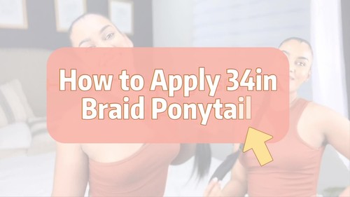 34" Long Bubble Braids Ponytail Box Braiding Pony Tail Wrap On Hair Extensions - Video 1 of 1