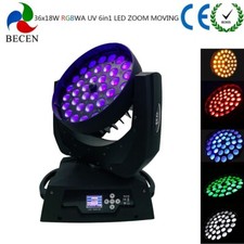 BECEN RDM 36x18w RGBWA UV 6in1 Zoom Led Wash Moving Head DJ KTV Stage Lighting