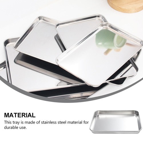 Stainless Steel Tray Plates Serving Trays Dishes Platters Child Toddler - Picture 7 of 12