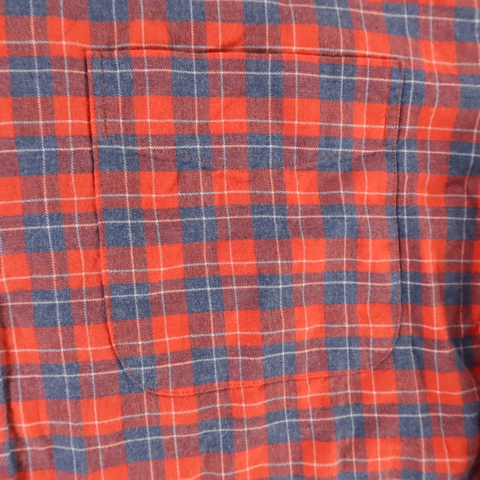 Camisa J McLaughlin Para Hombres L Azul Rojo Pastores Cuadros 100% Algodón Sarga Franela Foto 4 de 4