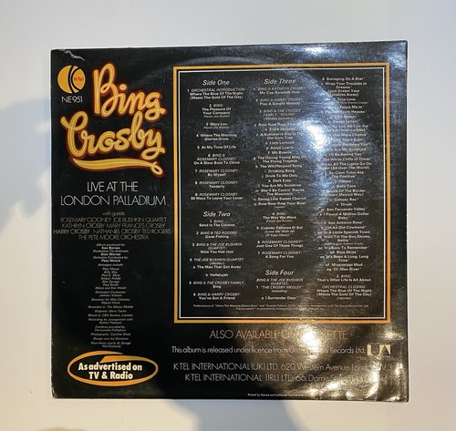 2 X Lps Bing Crosby Live At The London Palladium Double Vinyl LP Record VG+ - Picture 2 of 7