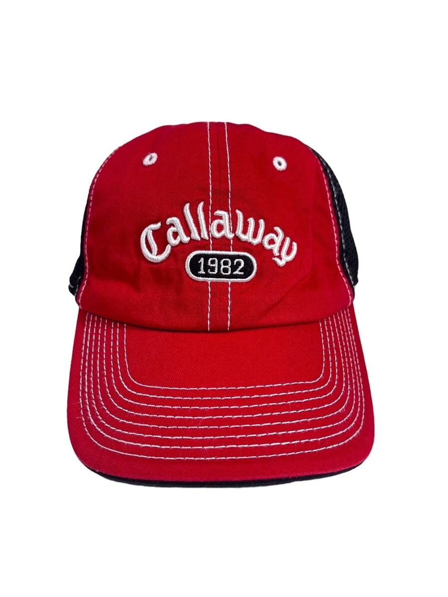 【A】 × Callaway CALLAWAY 1982 Golf Black & Red Strapback Adjustable Mesh Back