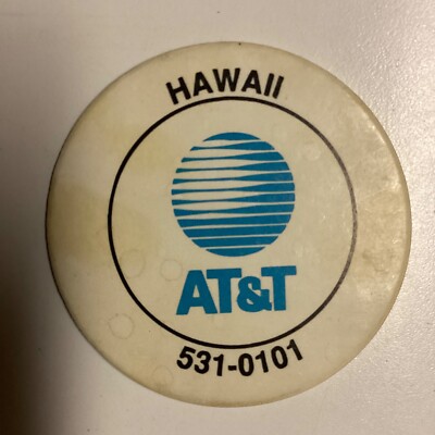 Vintage AT&T Phone Company Hawaii Logo POG Milk Cap 1993 NEW