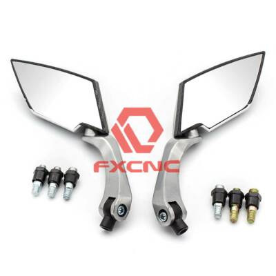 FXCNC Black Diamond Motorcycle Universal Rearview Rear View Side Mirror 8mm 10mm