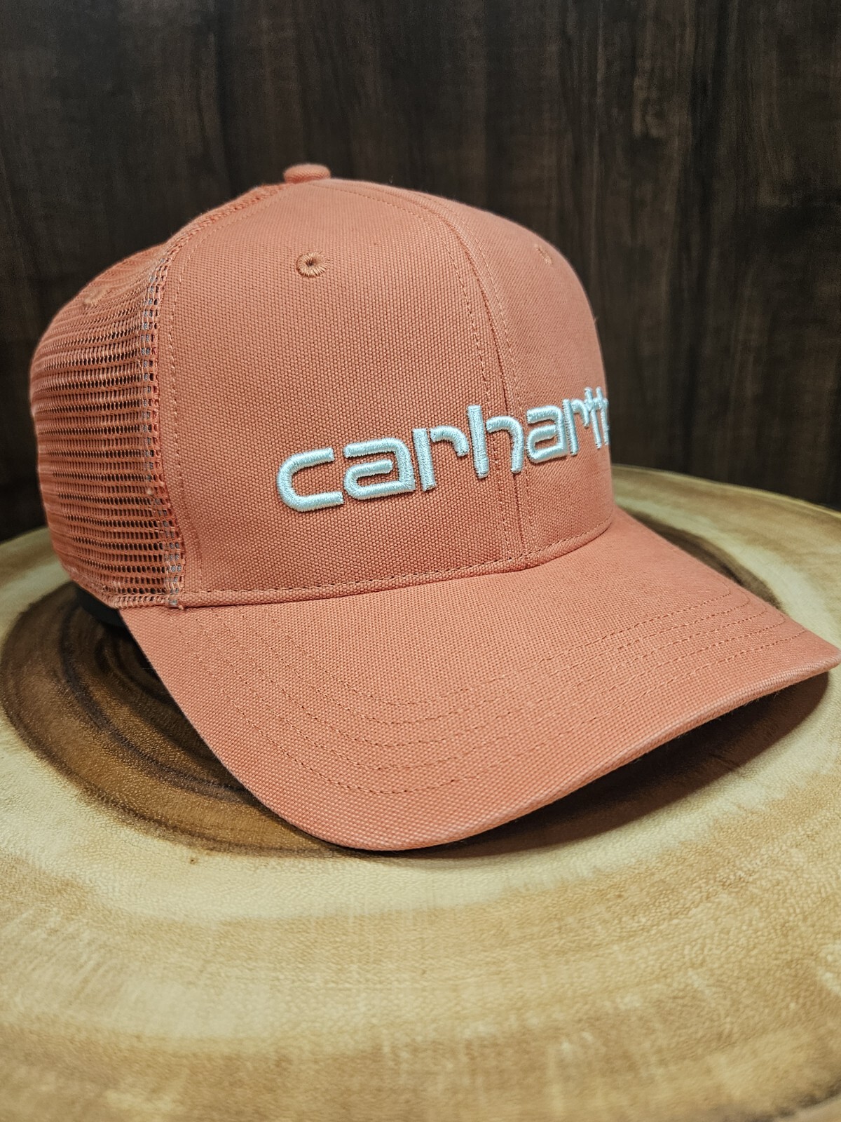 Carhartt Workwear Trucker Mesh Snapback Cap in Orange and White Adjustable Fit
