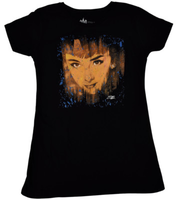 Get Down Art Juniors Audrey Hepburn Icons By Stephen Fishwick Shirt New S-XL