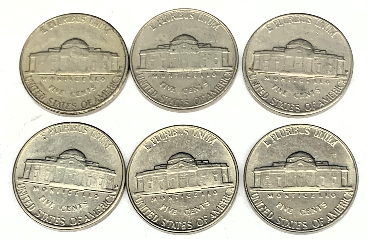 C3598 U.S. JEFFERSON NICKEL COINS, 6 DIFFERENT DATES | eBay