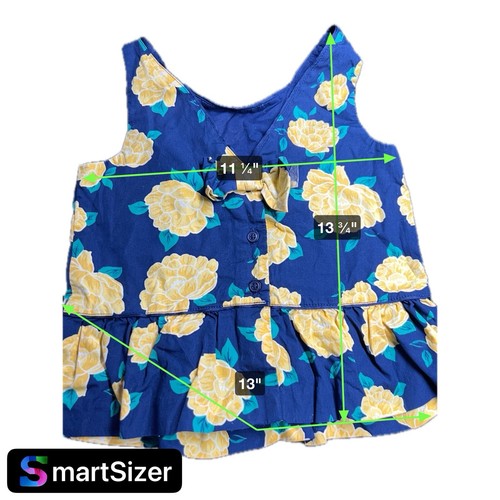 Jenie And Jack Life’s Girls Top Flora Sleeveless Buttons Size 3 - Picture 7 of 7