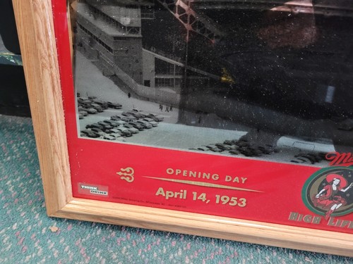 Specchio Milwaukee County Stadium Braves Brewers 1953-2000 birra Miller High Life - Foto 4 di 7