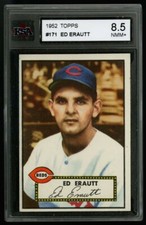 1952 TOPPS #171 ED ERAUTT KSA 8.5 RAZOR SHARP LITERALLY PACK FRESH FINEST KNOWN