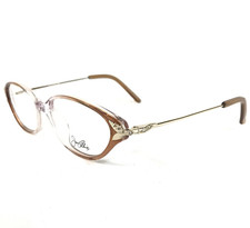 Joan Collins Eyeglasses Frames9893 BRM Brown Clear Oval Crystals 52-16-140
