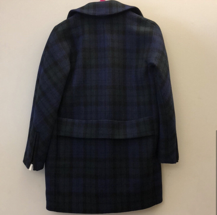 J. Crew Dark Green Tartan Black Watch Plaid Coat 00 Petite