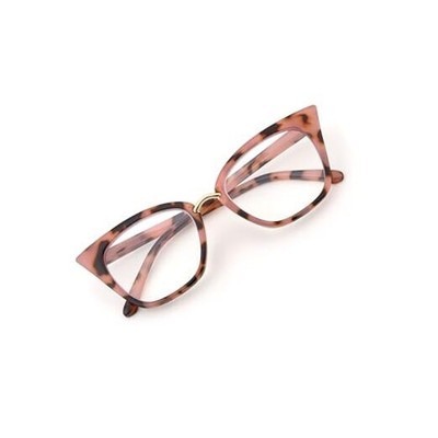  Women Oversized Cat Eye Reading Glasses Fashion Frame Pink Leopard 2.5 x