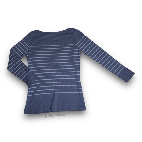 Vineyard Vines Striped Boatneck Tee Long Sleeve Sweater Women's Small Blue NWT - Picture 2 of 5