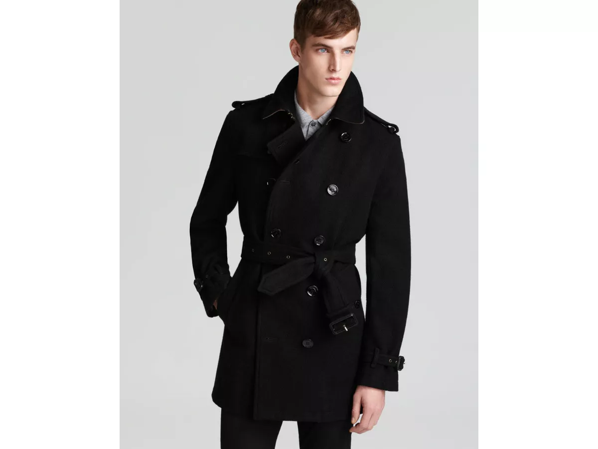 BURBERRY $1295 BRITTON MENS WOOL BREASTED COAT XL | eBay