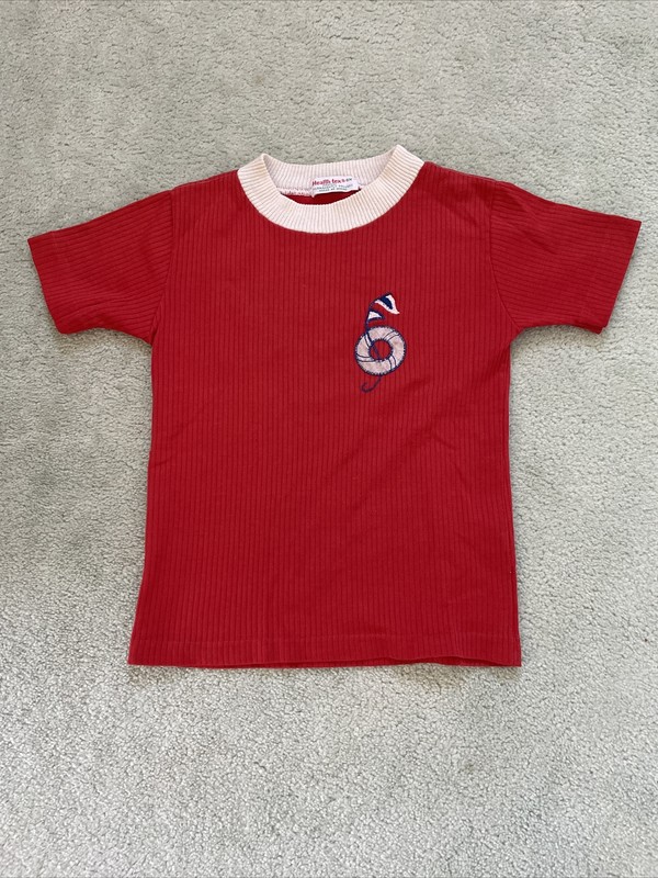 Vintage 1970’s Boys Health-Tex Red Polo Shirt