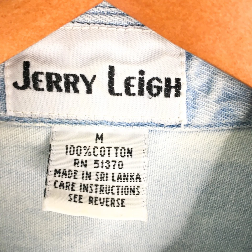 Camisa masculina Jerry Leigh Looney Tunes azul manga longa bordada M - Imagem 3 de 4