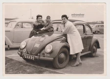 Three Females Proudly Pose with Their VW Beetle CCG – British Army of the Rhine