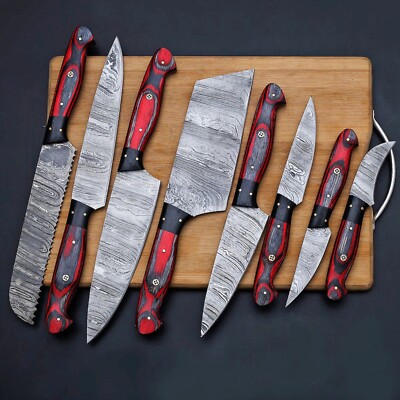 Professional Chef Knife Set with Roll Bag Global Masterchef Damascus Steel SF-87