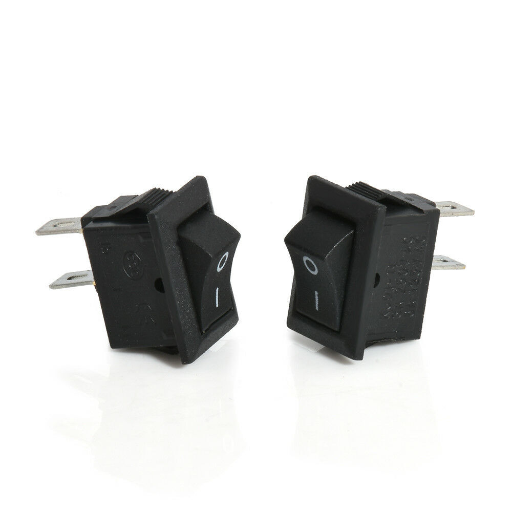 2x SPST On/Off Black Square I/O Rocker Switch Mini Small 12V Automotive ...