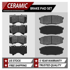 8PCS Ceramic Brake Pads P1303 P1304 for Land Cruiser Sequoia Tundra Lexus LX570