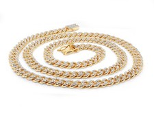 Miami Cuban Link Chain 16" MOISSANITE 14k Gold Plated 925 Silver Necklace 6mm