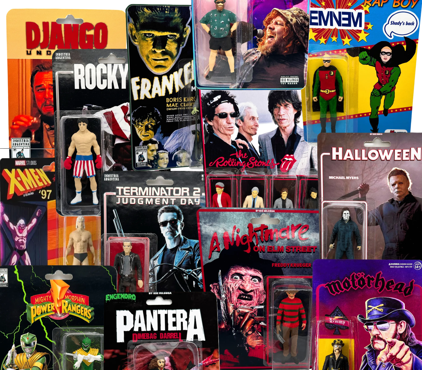 Custom Action Figures - Fan Art Mashup of TV, Music & Movie Characters