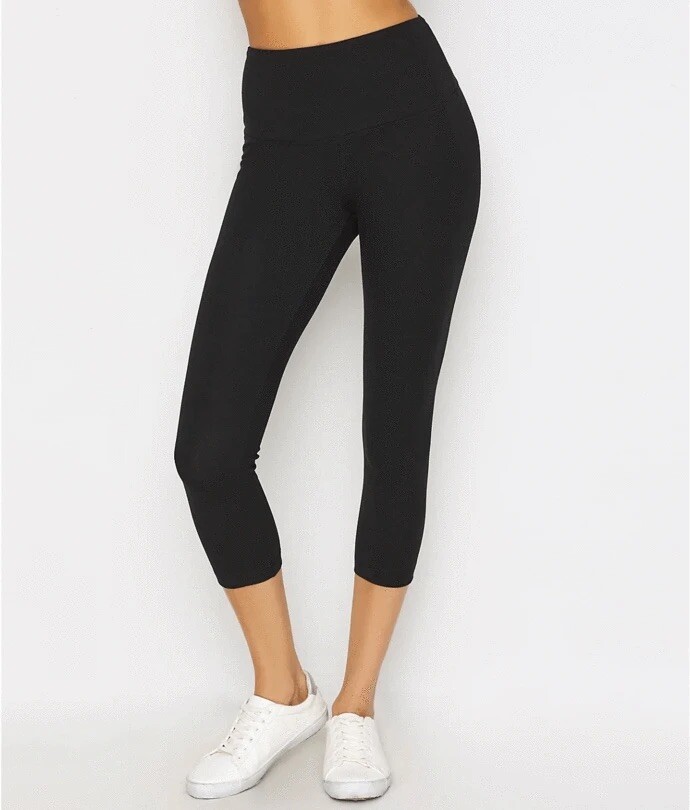 NEW Lysse Flattering Crop Cotton Leggings 12-2281-M1 Black - Main Image