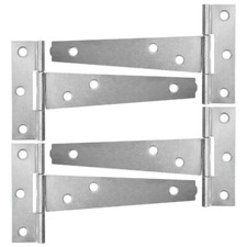 4 x ZINC TEE HINGES 4" Galvanised Cupboard Door Outdoor Gate Shed Small T Hinge