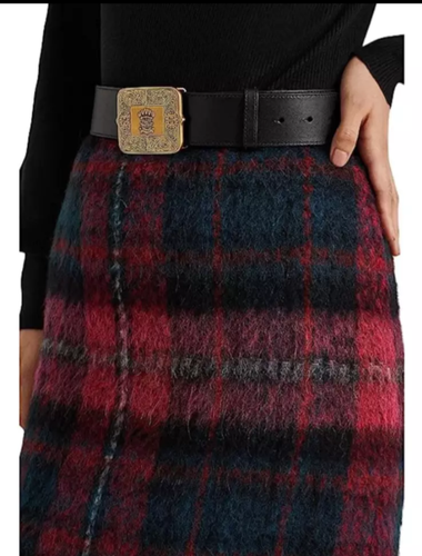 NWT Lauren Ralph Lauren Alpaca Wool Blend Mini Skirt Plaid 18W $175 - Picture 4 of 13