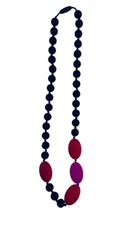Lil Jumbl Baby Teething Necklace FK004 Red Purple Black