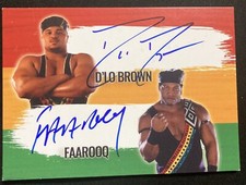 WWE Nation of Domination dual auto card D’lo Brown Faarooq signed Ron Simmons 