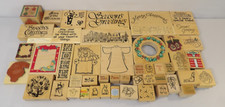Lot of 49 Assorted Wooden Rubber Stamps Christmas - Assorted Brands