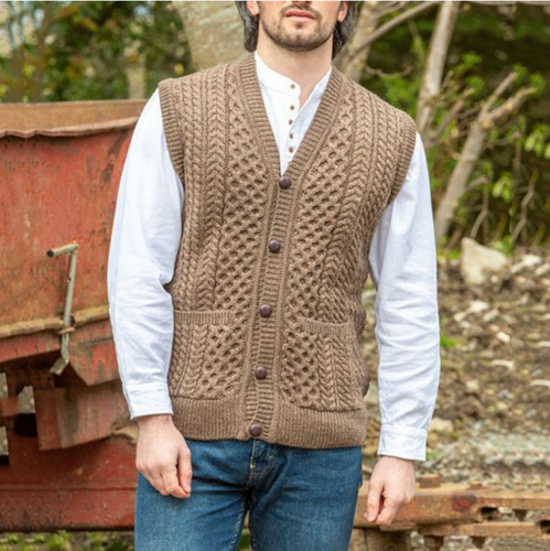 Mens V-Neck Sleeveless Jumper Sweater 