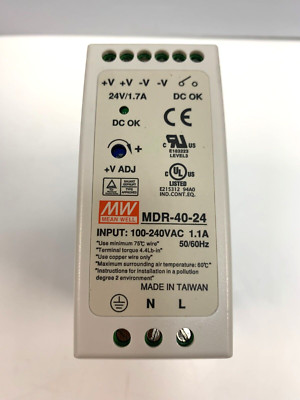 Clean! Mean Well MDR-40-24 Power Supplies 1.7A 24V - Free Shipping!