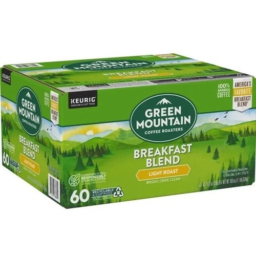 Breakfast Blend Single Serve K-Cup Pods, Light Roast Coffee, 60 Count Exp 05/25