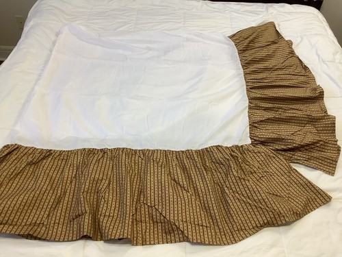 Ralph Lauren Chaps Annabelle Tan Red Bed Skirt Dust Ruffle King Size - 第 3/7 張圖片