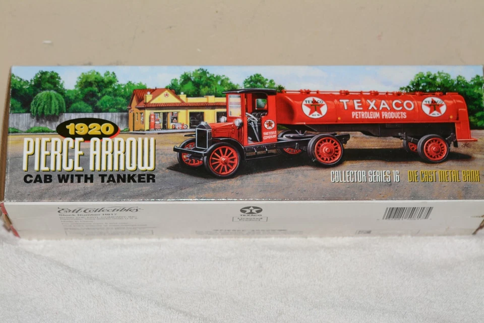 Игрушечные грузовики. Литая под давлением металлическая банка 1920 Texaco Pierce Arrow Cab with Tanker - Изображение 2 из 4