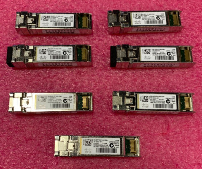 Lot 7x Cisco DS-SFP-FC16G-SW 16G FC SFP 850nm Transceivers Tested