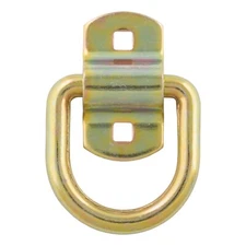 CURT 83740 3" x 3" Surface-Mounted Tie-Down D-Ring (3,600 lbs, Yellow Zinc)