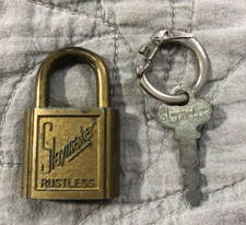 SLAYMAKER Rustless Lock USA Padlock Lock w/ Key Vintage
