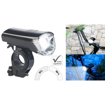 PEARL Akku-Fahrradlicht mit Cree-LED & Lenker-Halter, 120 Lumen, USB, IPX4