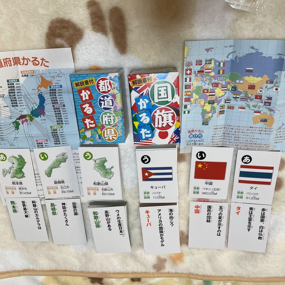 Prefectural Karuta National Flag Set Of 2 Hyakunin Isshu Japan 6c eBay