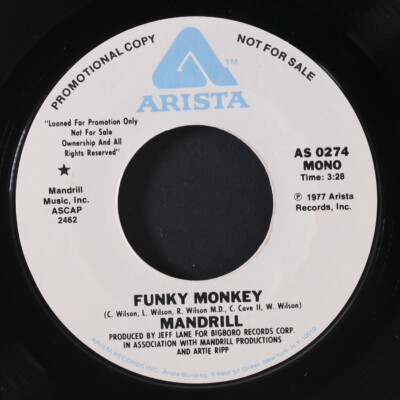 MANDRILL: funky monkey / mono ARISTA 7'' Single 45 RPM