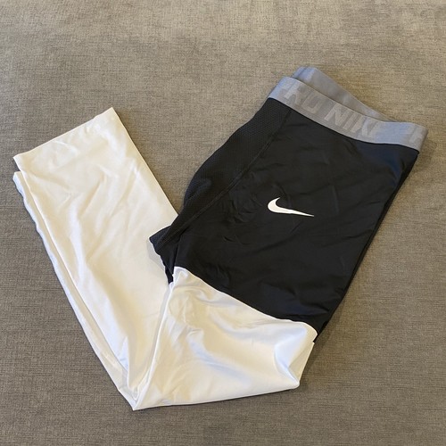 Nike NBA Pro 3/4 Compression Pants Player Issued Black White 4XL-Tall AT9764-011 - Picture 4 of 9