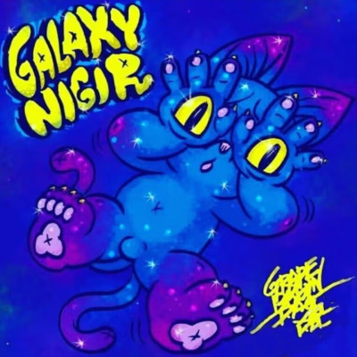 Grape Brain Hell's Cat Blue Transparent Ver.  Designer Sofubi Figure Kittten Toy